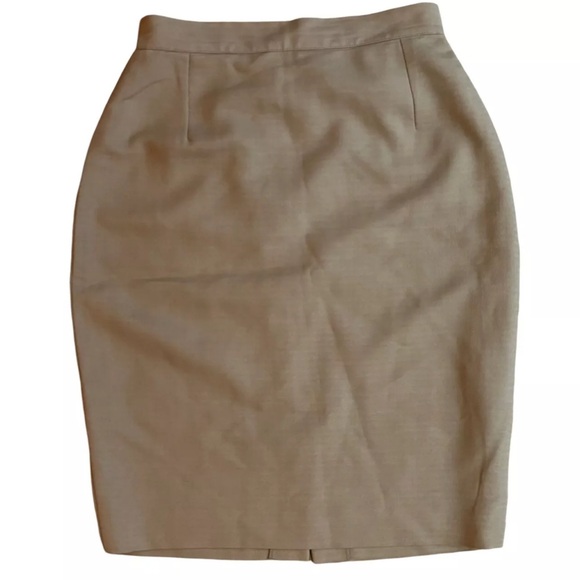 Fendi Roma Vintage Classic Tan Neutral Midi Length Pencil Skirt - Picture 1 of 7